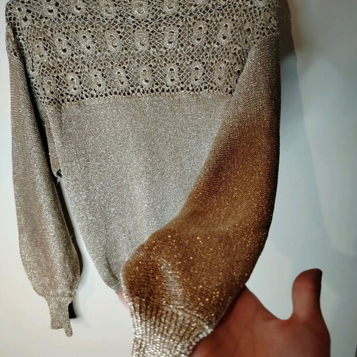 Sequin cardigan new, knitted long-sleeve multicolor gold