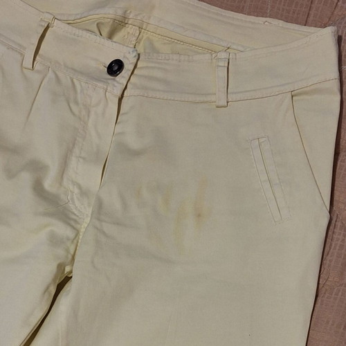 Women's pants used, yellow, thin, fabric, size S