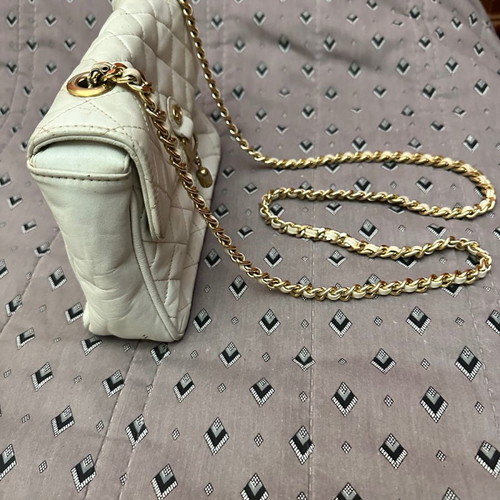 Quilted crossbody bag used, small, white