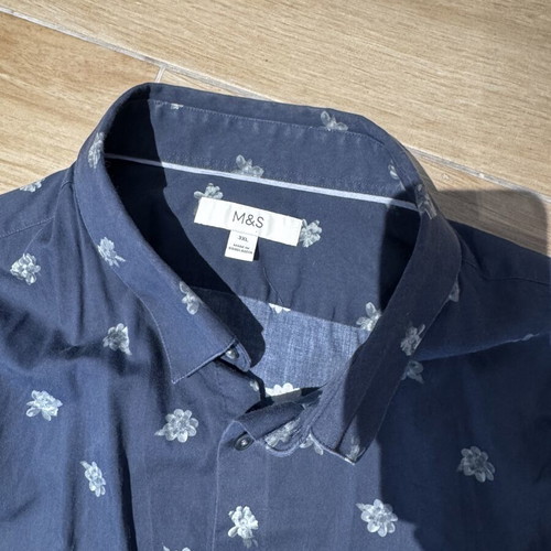 Marks & Spencer men's shirt 3XL like new, blue with flowers