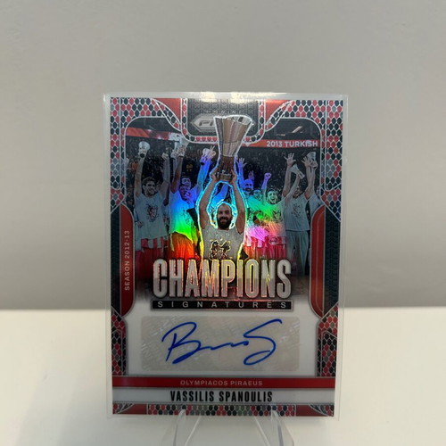 Euroleague Prizm Vassilis Spanoulis Champions Snakeskin /15 card new