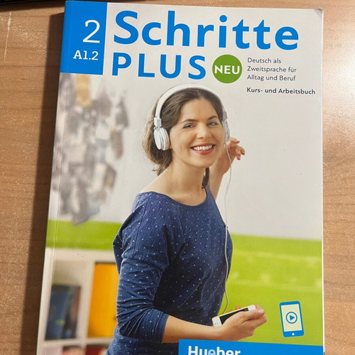 Schritte Plus 2 A1.2 Hueber German language book used with notes