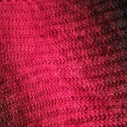 Pantzo scarf handmade unused with fringes black red