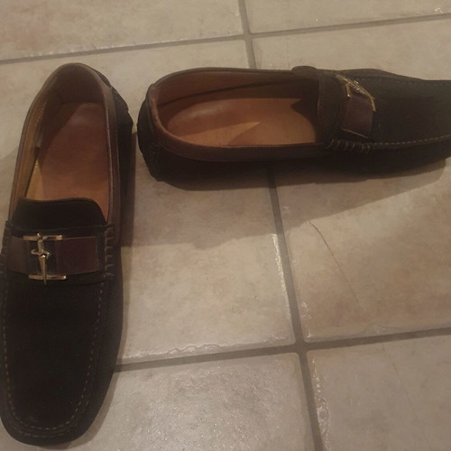 Cesare Paciotti men's brown suede leather moccasins size 43