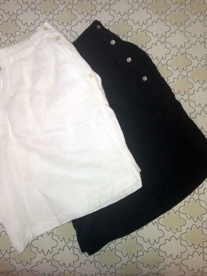 Linen shorts used, set of 2, white and black, size Medium