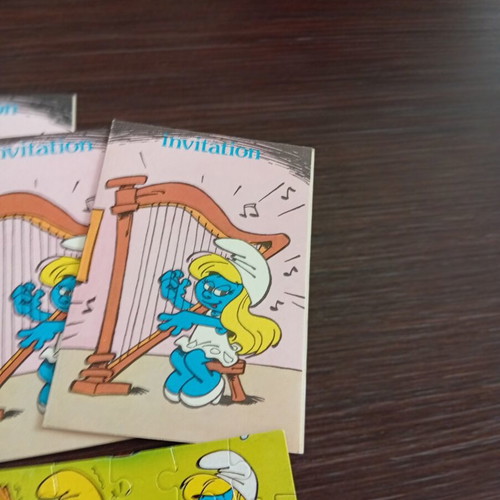 Smurfs cards and small puzzle used
