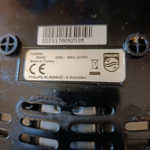 Philips Airfryer XXL HD9650/90 used with heating element issue