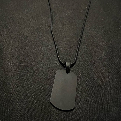 Black dog tag new with engraving option