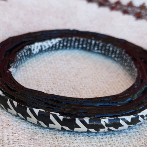 Bracelet stable black handmade from recycled paper