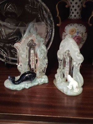 Bohemian solid crystal thermometers new