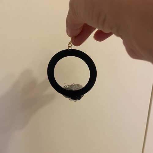 Earrings faux black hoop like new