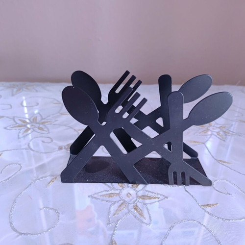 Metal napkin holder for table in black color like new