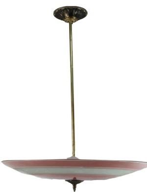 Φωτιστικό οροφής του 1960 καινούργιο, μπρούτζος και γυαλί