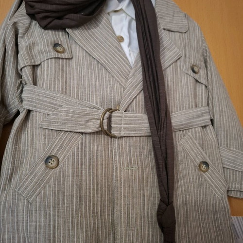 Boys' linen set new, includes coat, pants, shirt, belt