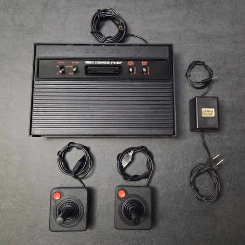 Atari 2600 VCS 'Vader' video game console used with two joysticks