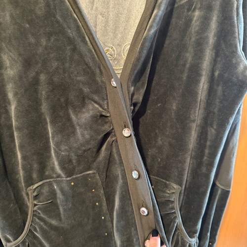 Velvet gray jacket new with stones and rhinestones
