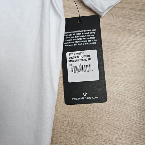 True Religion T-shirt new, size S, white, small hole