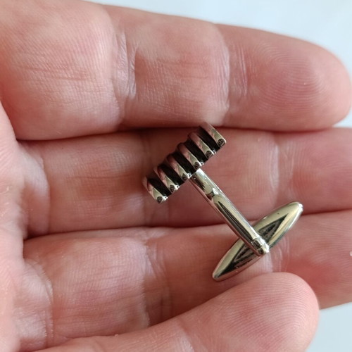 Cufflinks steel with enamel, like new