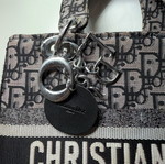 Τσάντα χειρός Christian Dior μεταχειρισμένη, μαύρο και γκρι