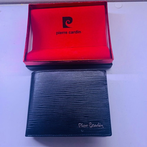 Pierre Cardin men's wallet new, black with embossed texture
