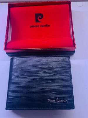 Pierre Cardin men's wallet new, black with embossed texture