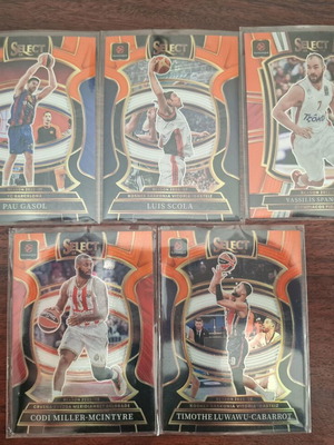 Panini Euroleague Select pack of 5 orange white black prizm cards
