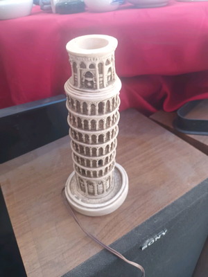 Vintage 1974 Hand Made Replica Of Leaning Tower Of Pisa-Signed By Lio Angeli