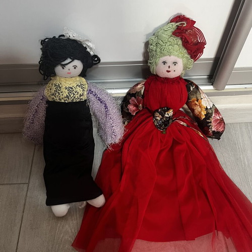 Handmade dolls used for creative play, set of two