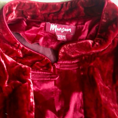 Velvet Monsoon shirt Chinese style like new, red XL