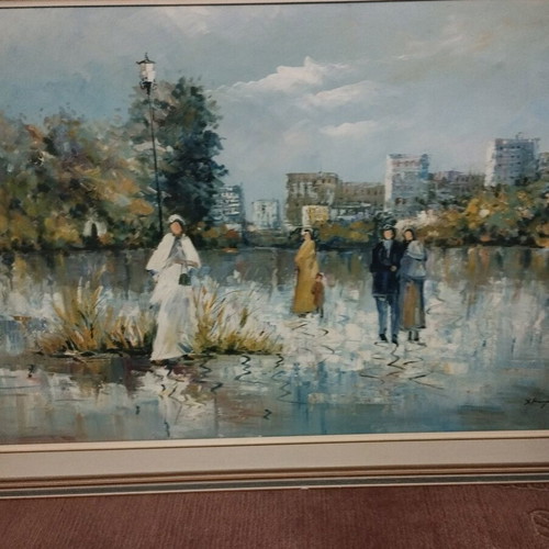 Painting The Walk used on canvas with wooden frame