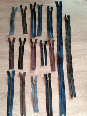 Zippers pack of 16 new in various colors and lengths