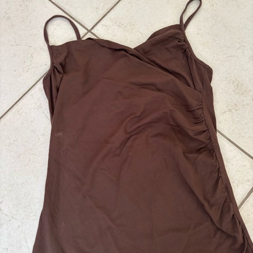 Toi&Moi medium blouse with thin straps brown and draped
