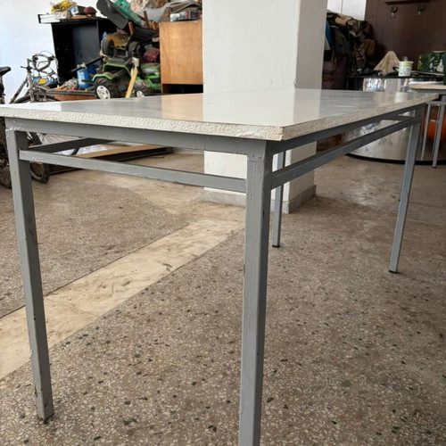 Professional tables used, pack of 70, metal base with wooden PVC top