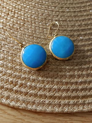 Earrings turquoise like new, unused
