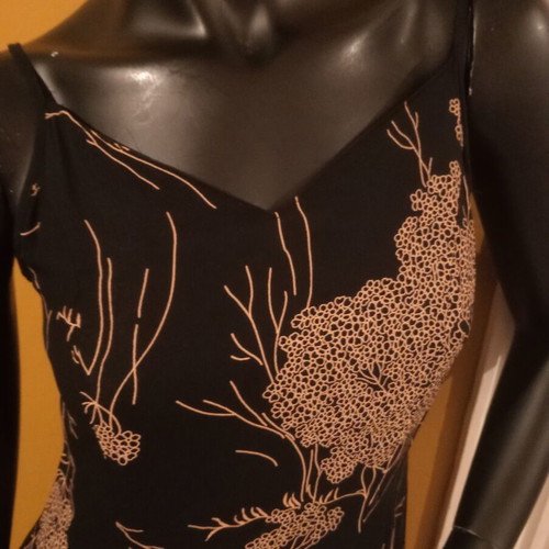 Steilmann floral Y2K double dress size UK 12 new, black and beige