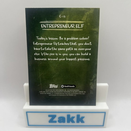 2026 Topps Veefriends Chrome Entrepreneur Elf Chalkboard Insert like new