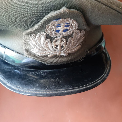 Greek Gendarmerie officer caps used, 1970s collectible set of 2