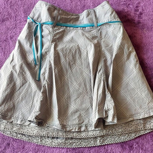 Street One midi skirt, rockabilly, size Large, grey plaid