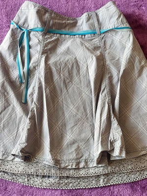 Street One midi skirt, rockabilly, size Large, grey plaid