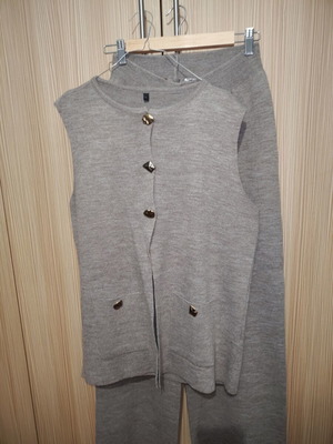Trendyol knitted set size L like new, beige