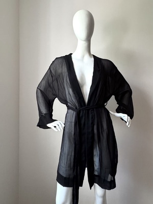 SugarFree transparent black kimono with belt size M