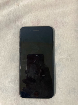 iPhone SE 2020 64GB used, black, with cracked back cover