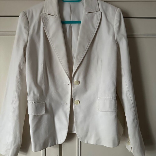 Express women's suit size 6 (S) white used, jacket with skirt