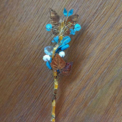 Butterfly woven with wire and crystals like new