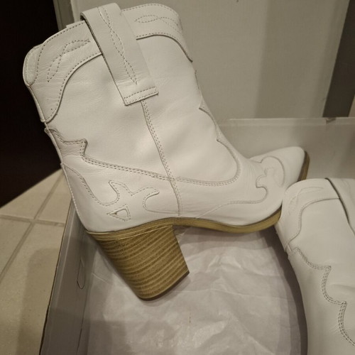 Migato western cowboy boots white size 38 new