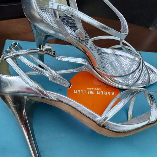 Παπούτσια Karen Millen ασημί μεταχειρισμένα, μέγεθος 38