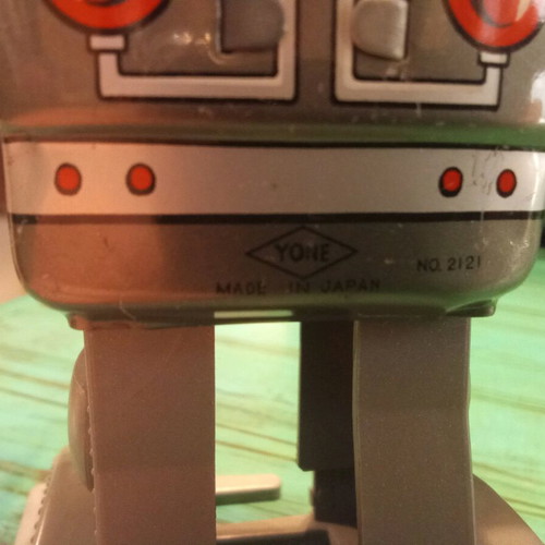 YONE robot used, wind-up tin-plastic, made in Japan