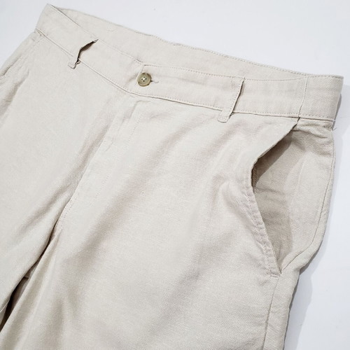 Zara men's shorts bermuda cotton and linen XL-2XL like new, white and beige