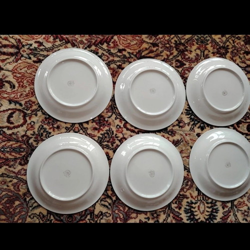 Candia vintage plates white with light blue flowers, like new, set of 6
