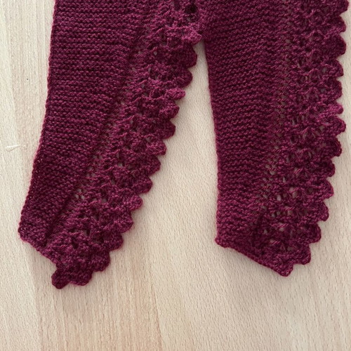 Hand-Knit Burgundy Lace Shawlette new